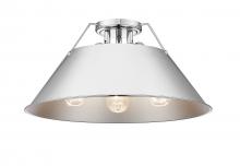  3306-3FM CH-CH - Orwell CH 3 Light Flush Mount in Chrome with Chrome shade